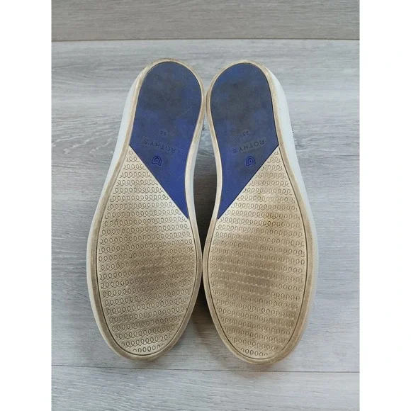 Rothy's The Sneaker Slip On Shoes Womens 9.5 Black White Knit Comfort Loafers - Picture 6 of 10